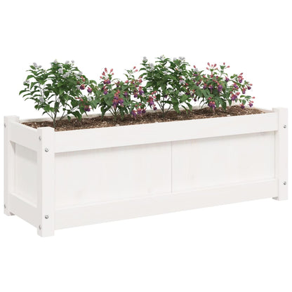 Fioriera da Giardino Bianca 90x31x31 cm Legno Massello di Pino - homemem39