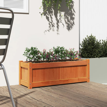 Fioriera Giardino Marrone Cera 90x31x31 cm Legno Massello Pino - homemem39