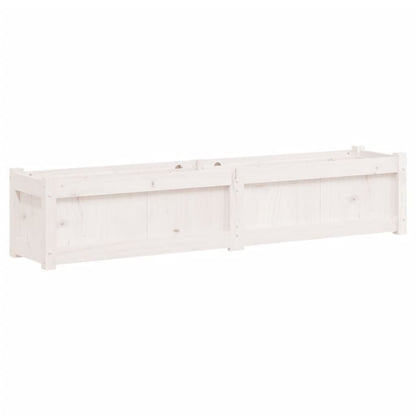 Fioriera da Giardino Bianca 150x31x31 cm Legno Massello di Pino - homemem39