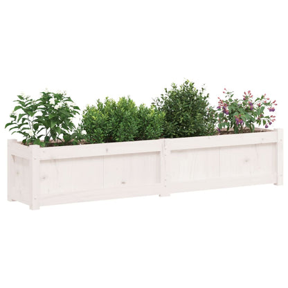 Fioriera da Giardino Bianca 150x31x31 cm Legno Massello di Pino - homemem39