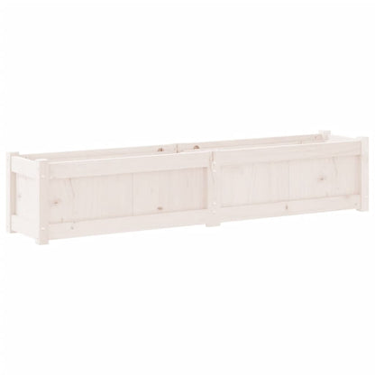 Fioriera da Giardino Bianca 150x31x31 cm Legno Massello di Pino - homemem39