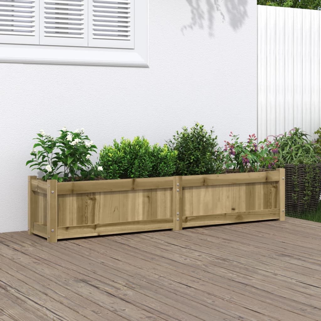 Fioriera da Giardino 150x31x31 cm in Legno di Pino Impregnato - homemem39