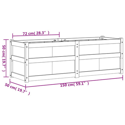 Fioriera da Giardino Bianca 150x50x50 cm Legno Massello di Pino - homemem39