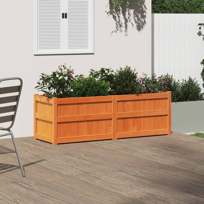 Fioriera Giardino Marrone Cera 150x50x50 cm Legno Massello Pino - homemem39