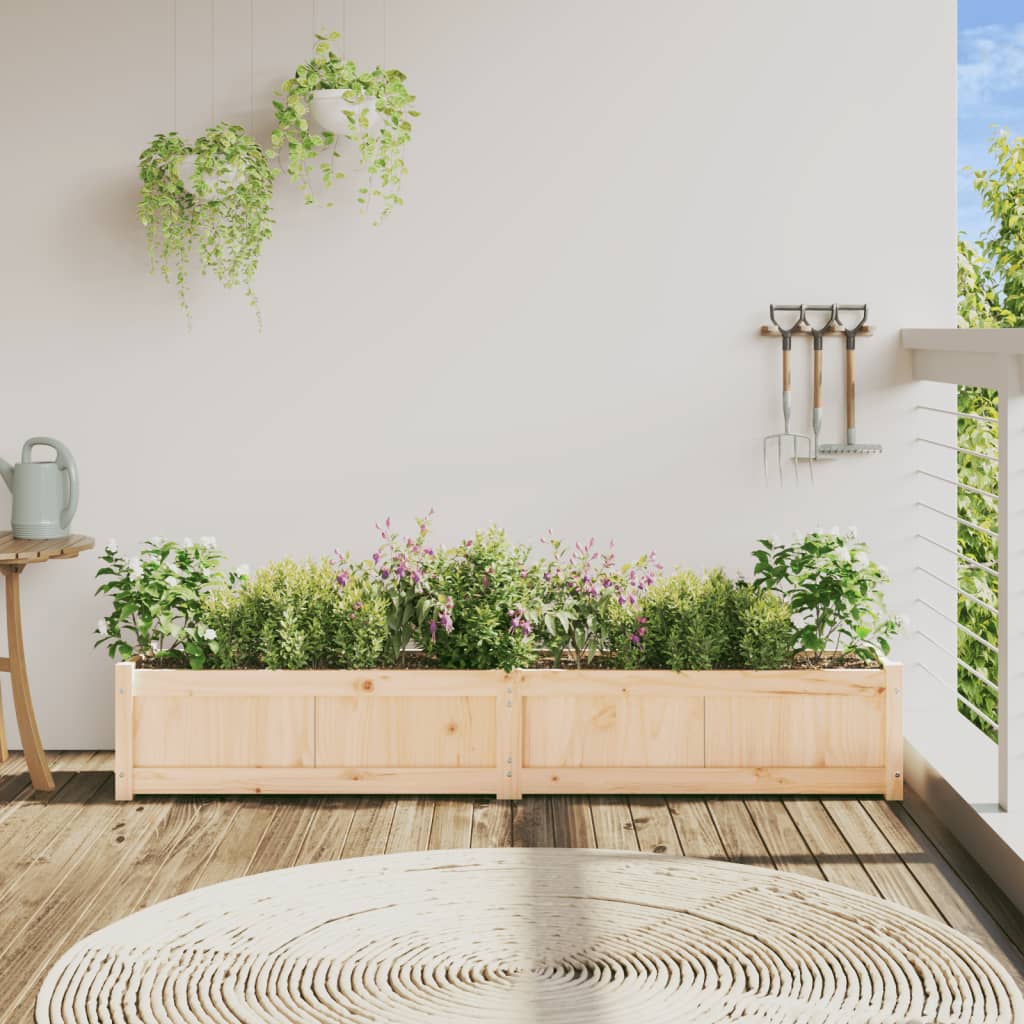 Fioriera da Giardino 180x31x31 cm in Legno Massello di Pino - homemem39