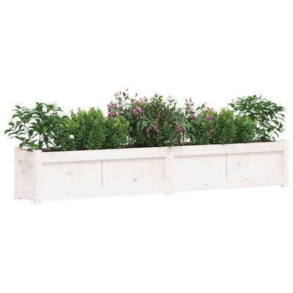 Fioriera da Giardino Bianca 180x31x31 cm Legno Massello di Pino - homemem39