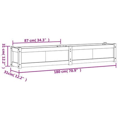 Fioriera da Giardino Bianca 180x31x31 cm Legno Massello di Pino - homemem39