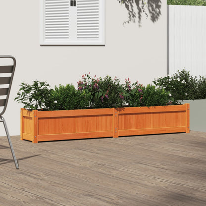 Fioriera Giardino Marrone Cera 180x31x31 cm Legno Massello Pino - homemem39