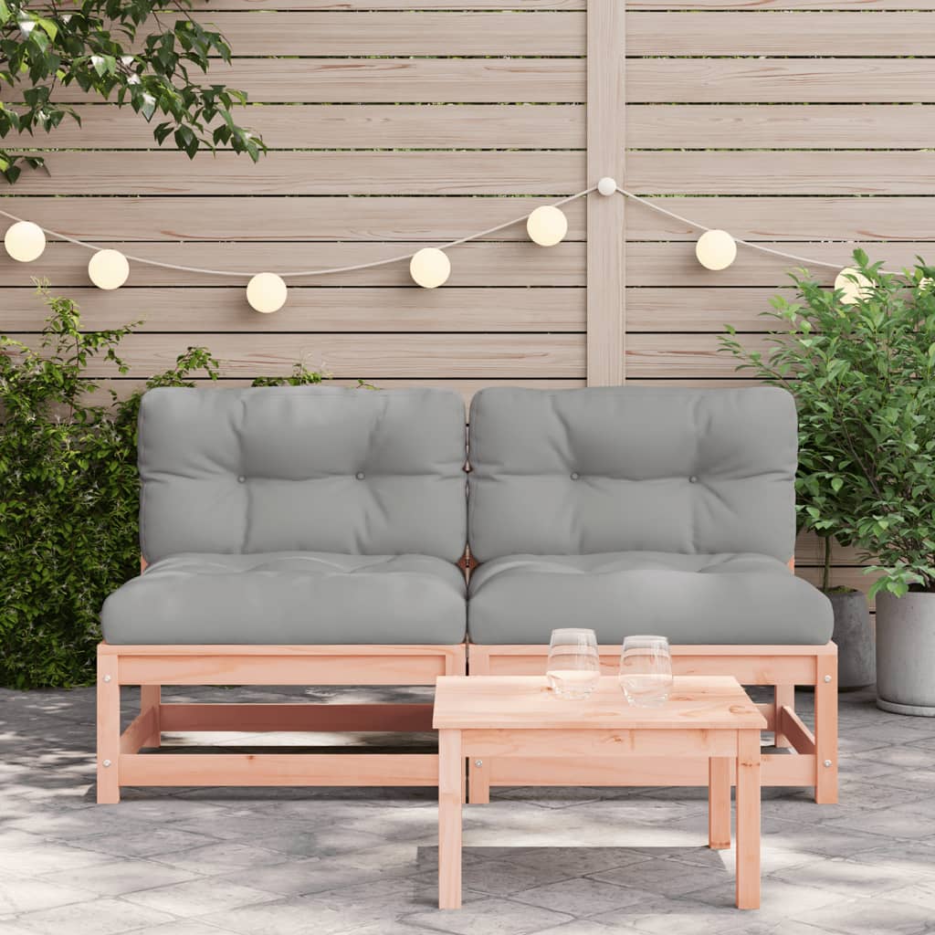 Divani Giardino Senza Braccioli con Cuscini 2 pz Legno Douglas - homemem39