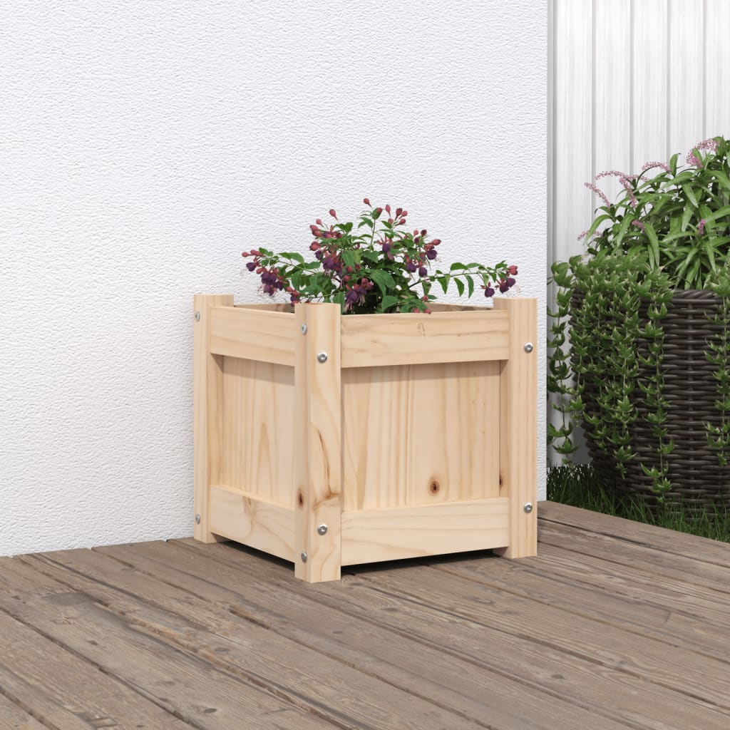 Fioriera da Giardino 31x31x31 cm in Legno Massello di Pino - homemem39