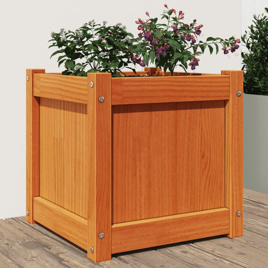 Fioriera Giardino Marrone Cera 40x40x40 cm Legno Massello Pino - homemem39