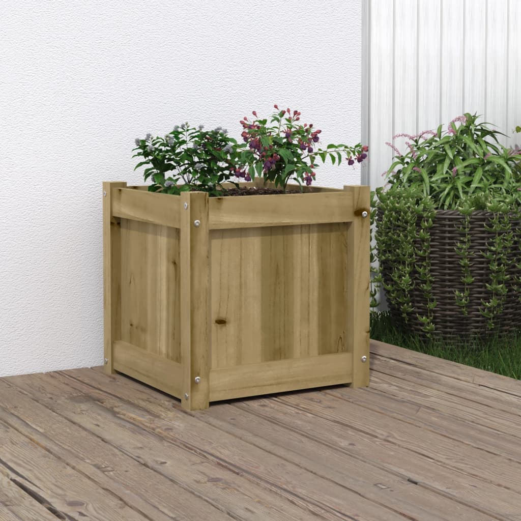 Fioriera da Giardino 40x40x40 cm in Legno di Pino Impregnato - homemem39