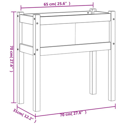 Fioriera da Giardino con Gambe 70x31x70 cm Legno Massello Pino - homemem39