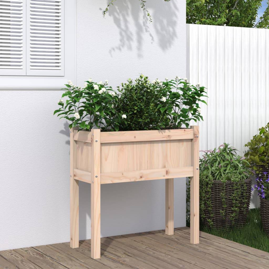 Fioriera da Giardino con Gambe 70x31x70 cm Legno Massello Pino - homemem39