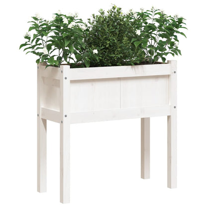 Fioriera da Giardino con Gambe Bianca 70x31x70 cm Massello Pino - homemem39