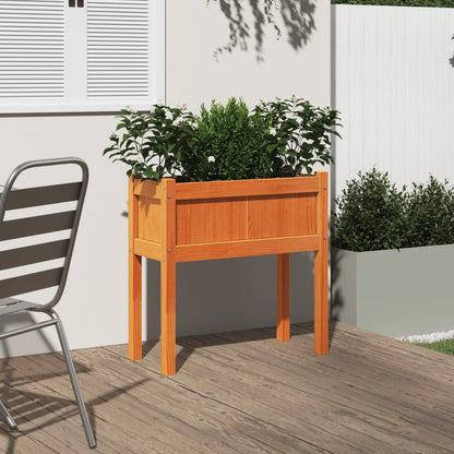 Fioriera Giardino Gambe Marrone Cera 70x31x70 cm Massello Pino - homemem39