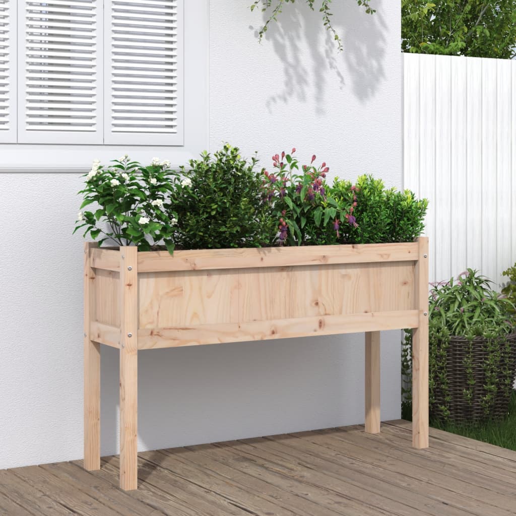 Fioriera Giardino con Gambe 110x31x70 cm Legno Massello Pino - homemem39