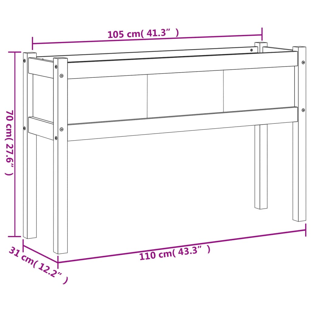 Fioriere da Giardino 2 pz con Gambe Bianche Legno Massello Pino - homemem39