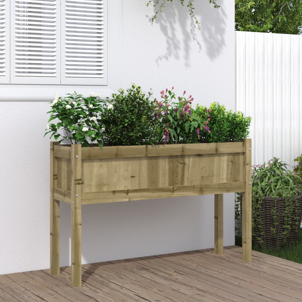 Fioriera Giardino con Gambe 110x31x70 cm Legno Pino Impregnato - homemem39