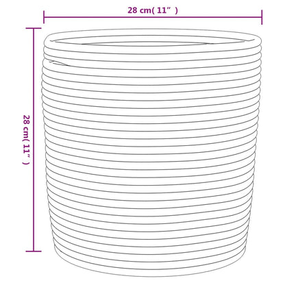 Cestini Portaoggetti 2pz Marrone e Bianco Ø28x28 cm in Cotone - homemem39