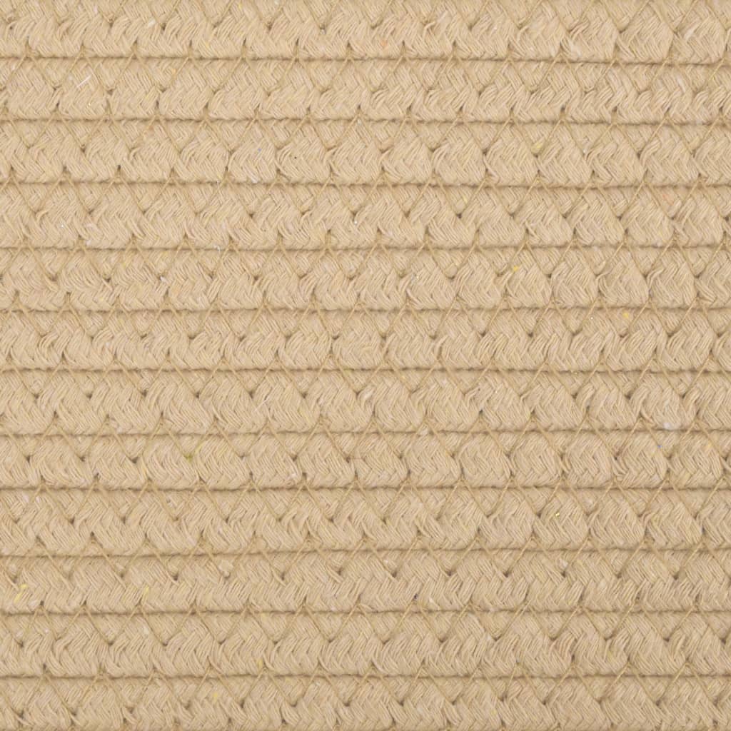 Cestino Portaoggetti Beige e Bianco Ø40x25 cm in Cotone - homemem39