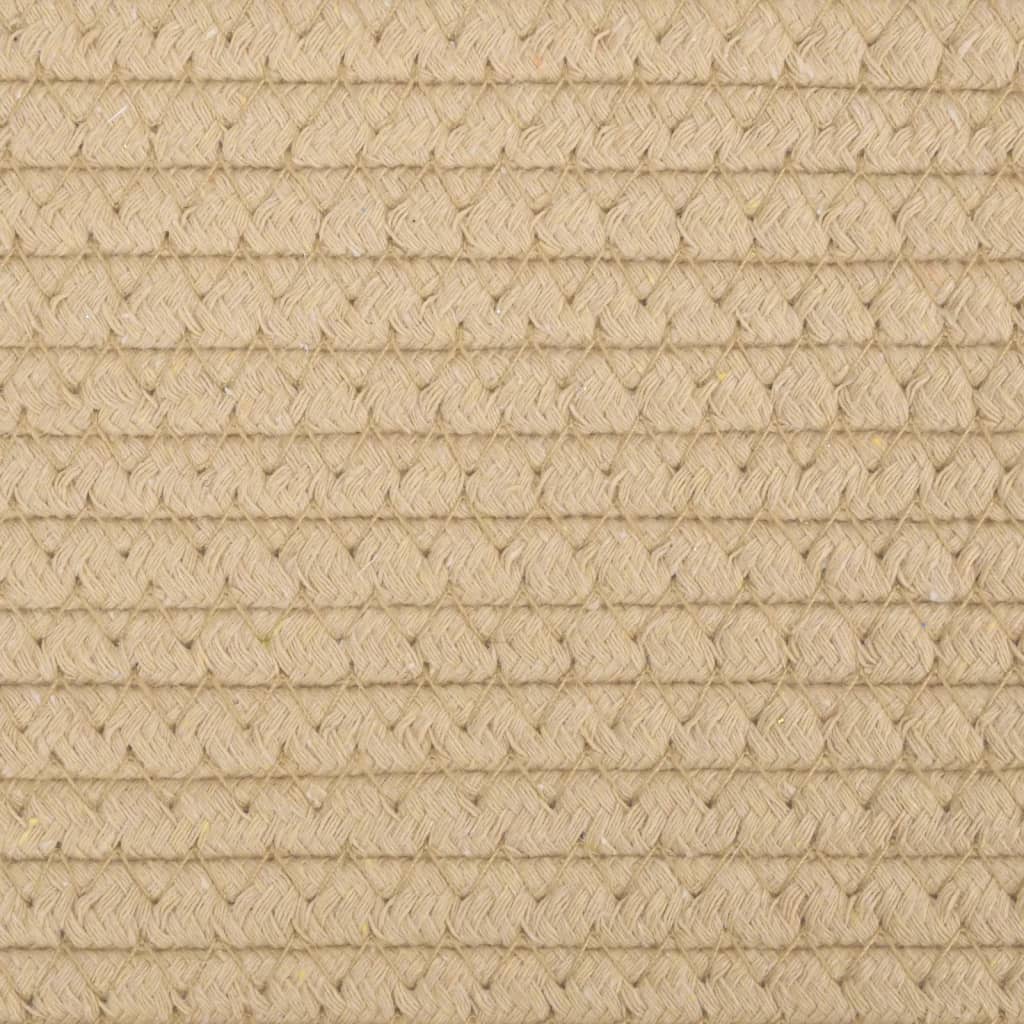 Cesto per Biancheria Beige e Bianco Ø55x36 cm in Cotone - homemem39