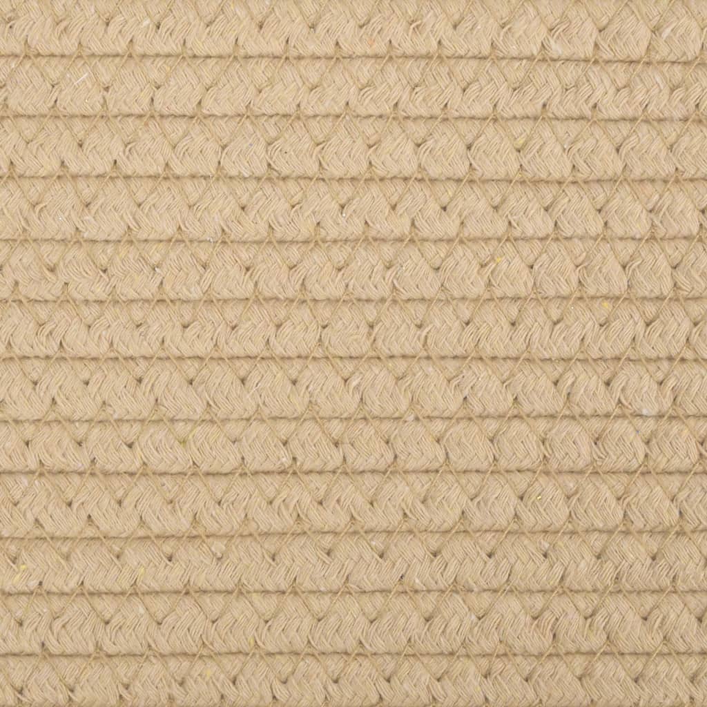 Cesto per Biancheria Beige e Bianco Ø60x36 cm in Cotone - homemem39