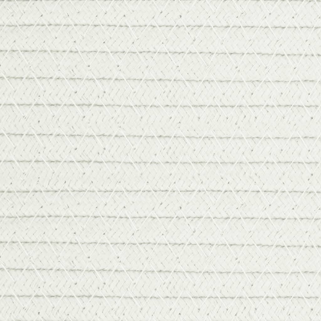 Cestino Portaoggetti Beige e Bianco Ø43x38 cm in Cotone - homemem39