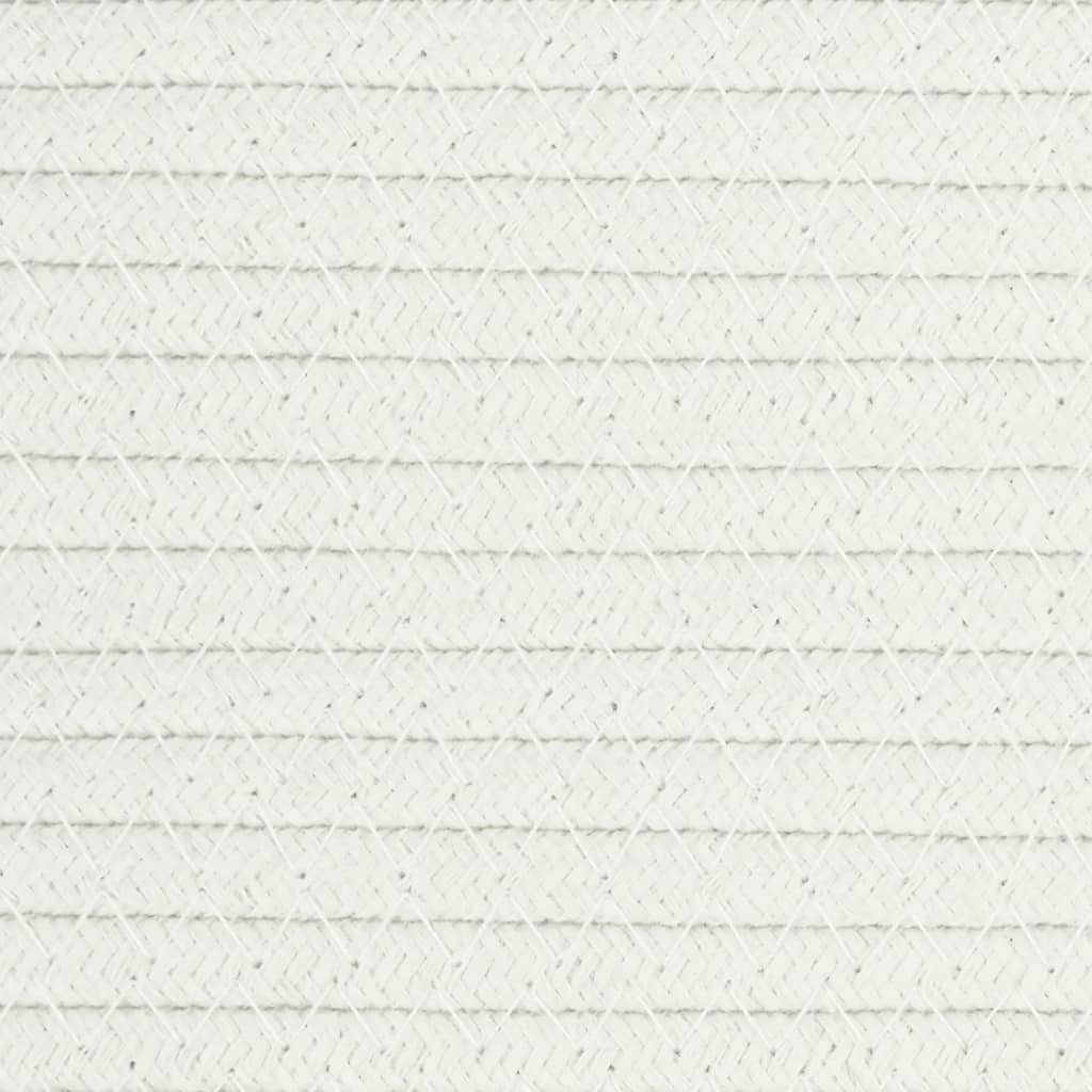 Cestino Portaoggetti Beige e Bianco Ø51x33 cm in Cotone - homemem39