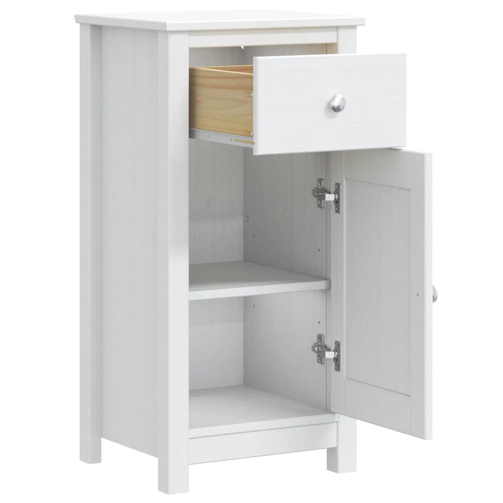 Mobile da Bagno BERG Bianco 40x34x80 cm Legno Massello di Pino - homemem39