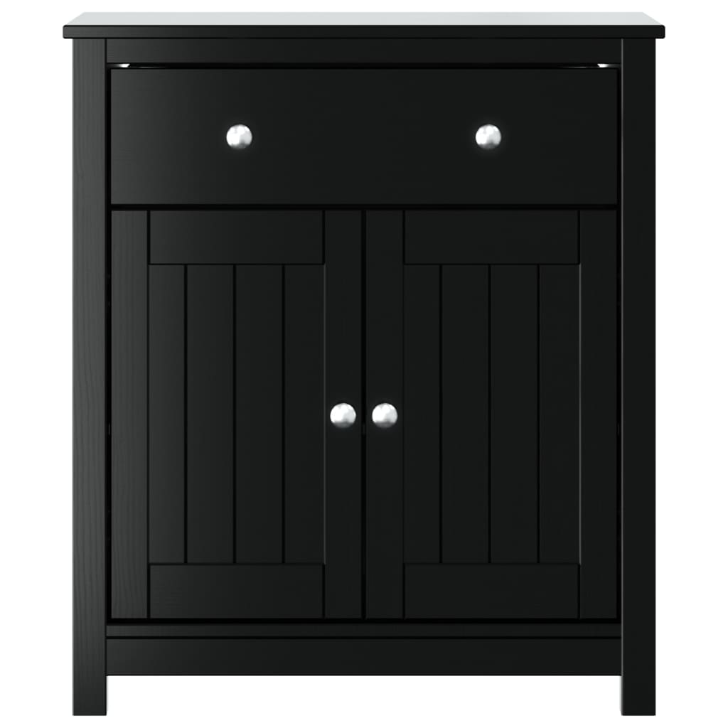 Mobile da Bagno BERG Nero 69,5x34x80 cm Legno Massello di Pino - homemem39