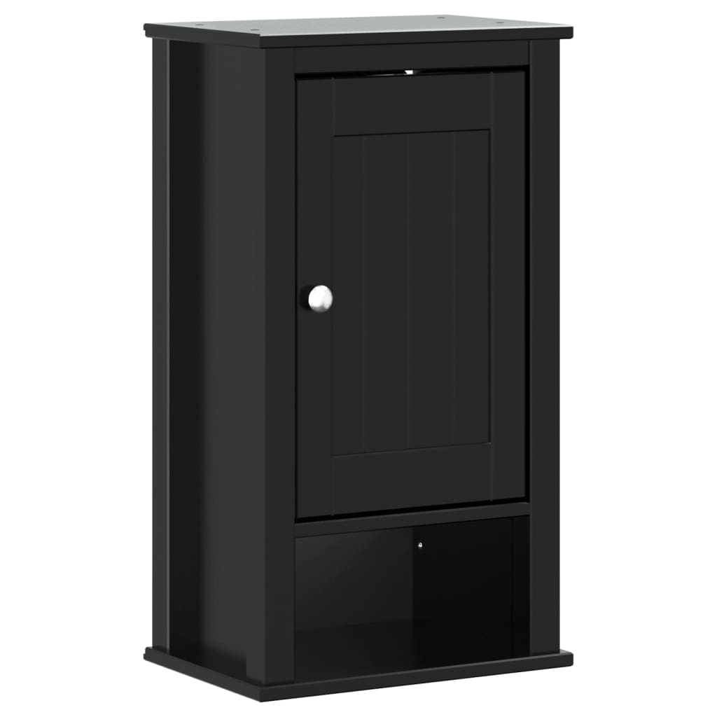 Mobile da Bagno a Muro BERG Nero 40x27x71,5 cm Massello Pino - homemem39