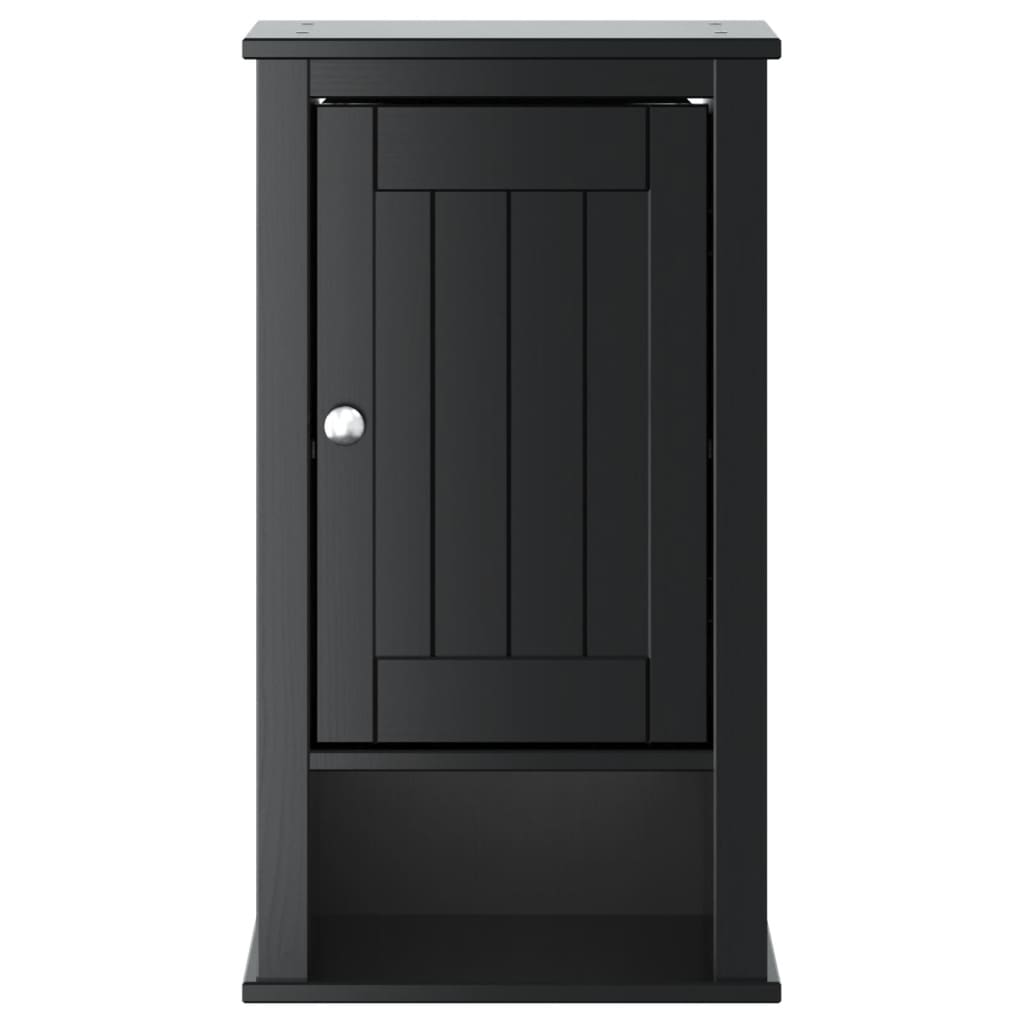 Mobile da Bagno a Muro BERG Nero 40x27x71,5 cm Massello Pino - homemem39