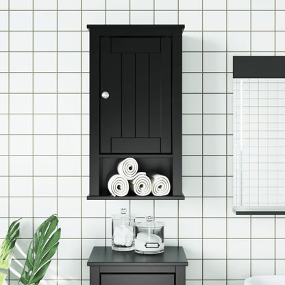 Mobile da Bagno a Muro BERG Nero 40x27x71,5 cm Massello Pino - homemem39