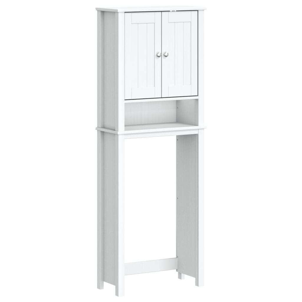 Portaoggetti Sopra WC BERG Bianco 60x27x164,5 cm Legno Massello - homemem39