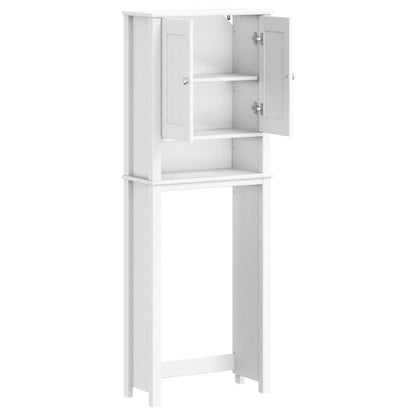 Portaoggetti Sopra WC BERG Bianco 60x27x164,5 cm Legno Massello - homemem39