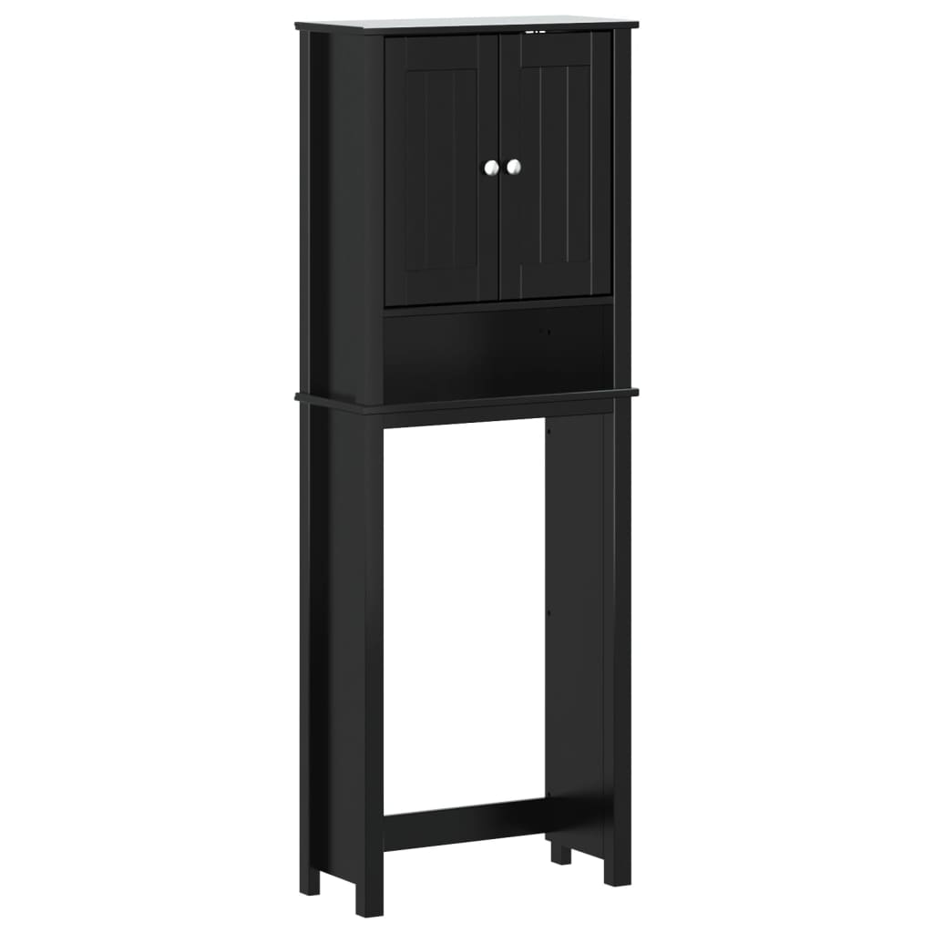 Portaoggetti Sopra WC BERG Nero 60x27x164,5 cm Legno Massello - homemem39