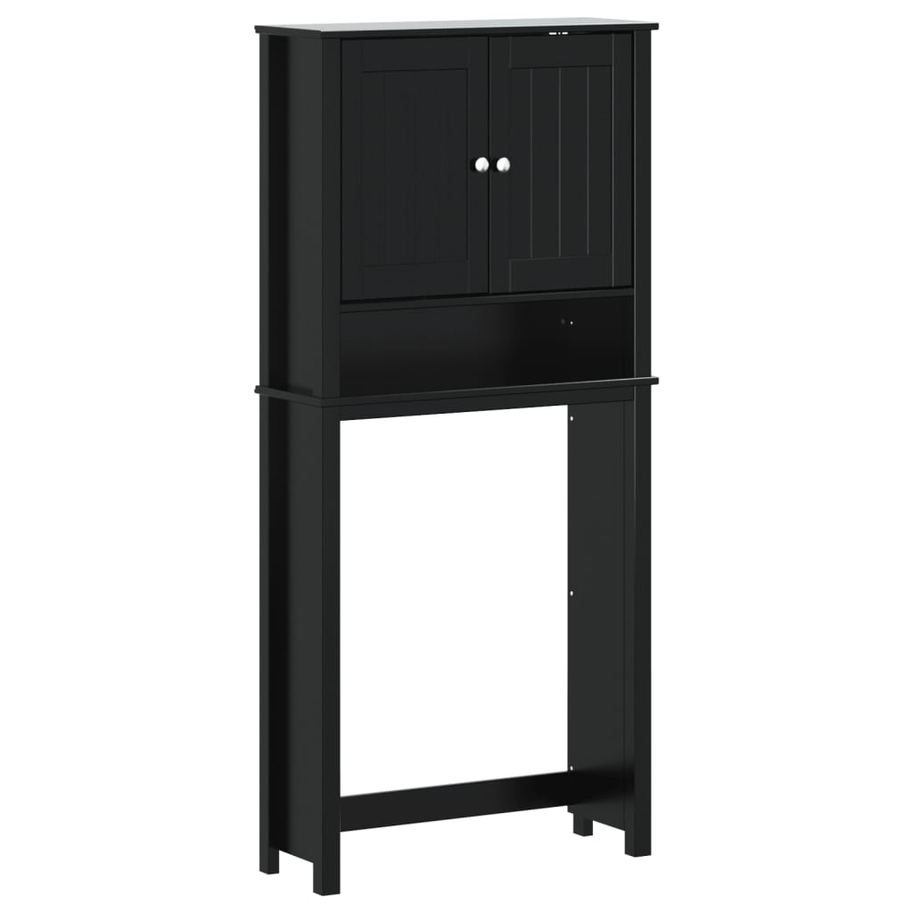 Mobile per Lavatrice BERG Nero 76x27x164,5cm Legno Massello - homemem39