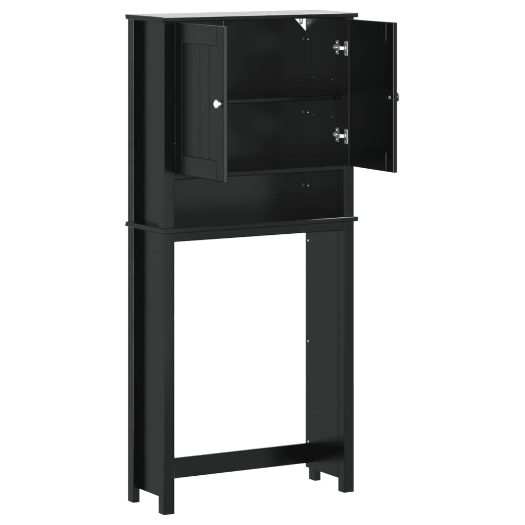 Mobile per Lavatrice BERG Nero 76x27x164,5cm Legno Massello - homemem39