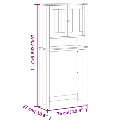 Mobile per Lavatrice BERG Nero 76x27x164,5cm Legno Massello - homemem39