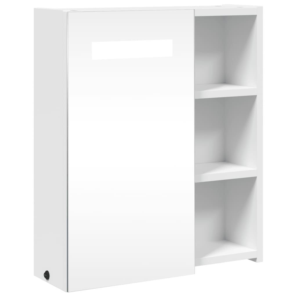 Armadietto Bagno con Specchio e LED Bianco 45x13x52 cm - homemem39