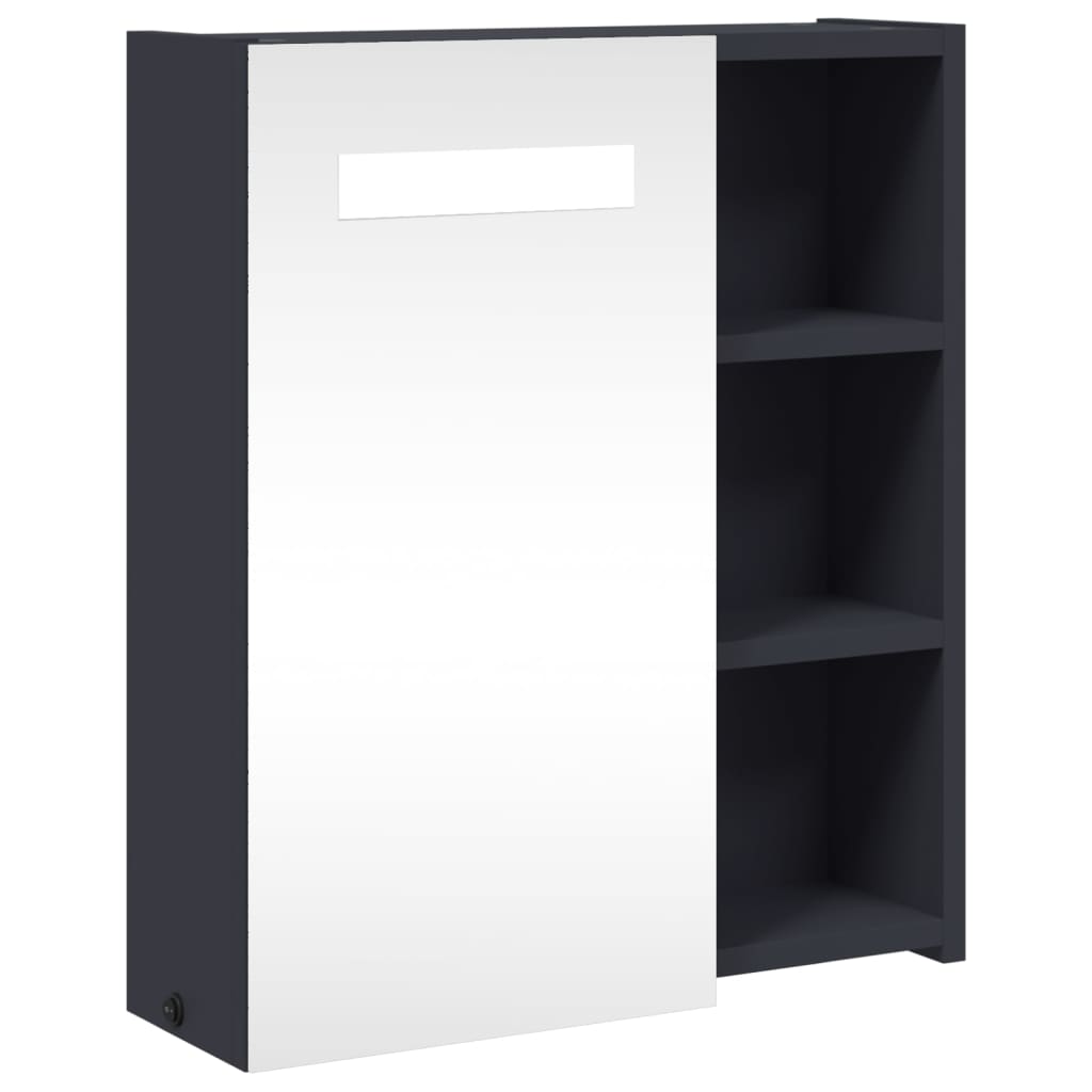 Armadietto Bagno con Specchio e LED Grigio Chiaro 45x13x52 cm - homemem39