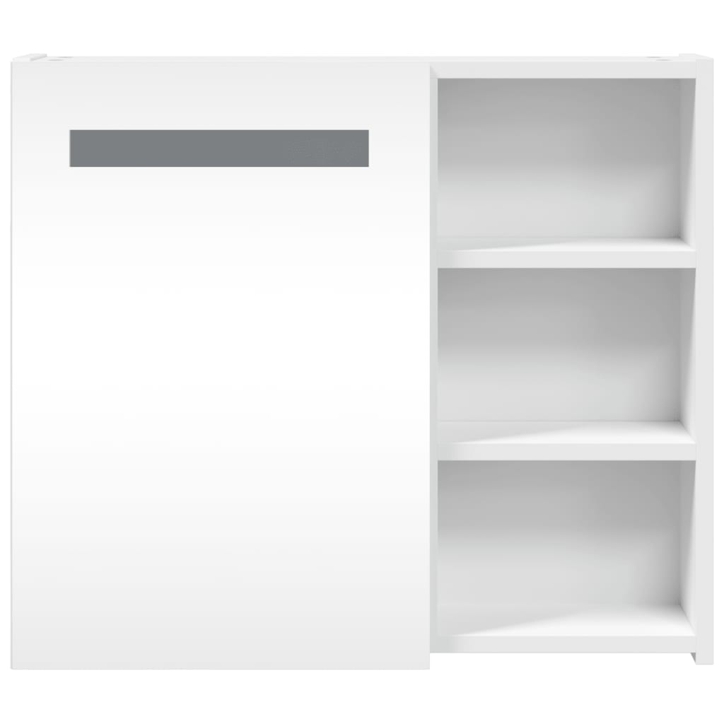 Armadietto Bagno con Specchio e LED Bianco 60x13x52 cm - homemem39