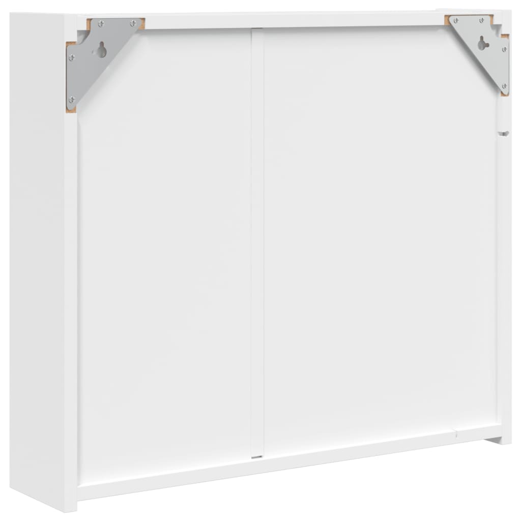 Armadietto Bagno con Specchio e LED Bianco 60x13x52 cm - homemem39