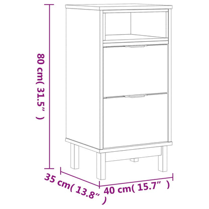 Comodino FLAM 40x35x80 cm in Legno Massello di Pino - homemem39