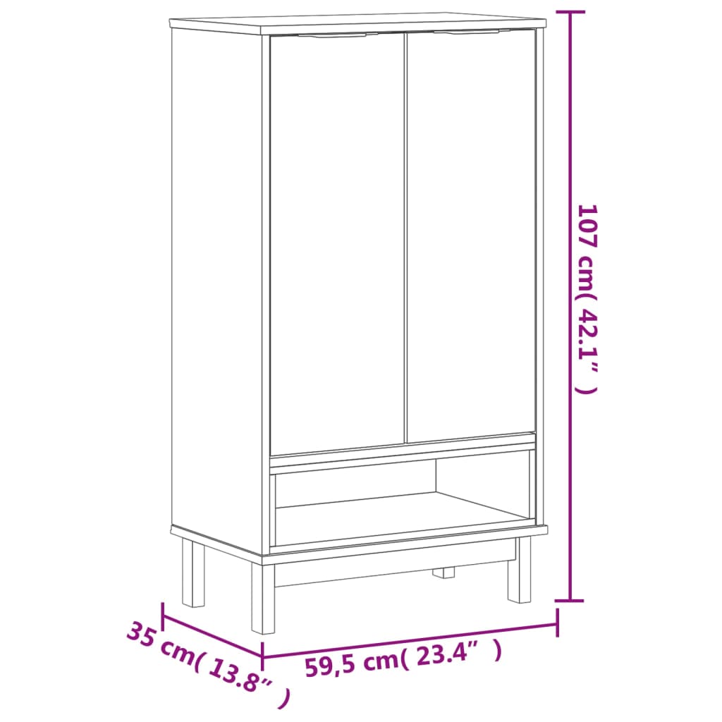 Scarpiera FLAM 59,5x35x107 cm in Legno Massello di Pino - homemem39