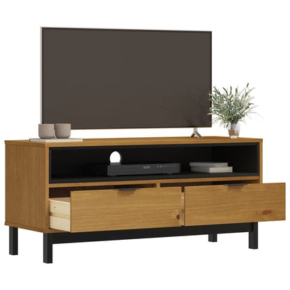 Mobile TV FLAM 110x40x50 cm in Legno Massello di Pino - homemem39