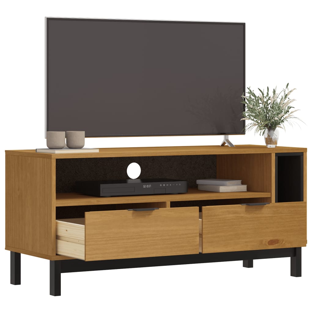 Mobile TV FLAM 110x40x50 cm in Legno Massello di Pino - homemem39