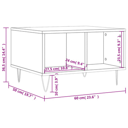 Tavolino da Salotto Bianco 60x50x36,5 cm in Legno Multistrato - homemem39