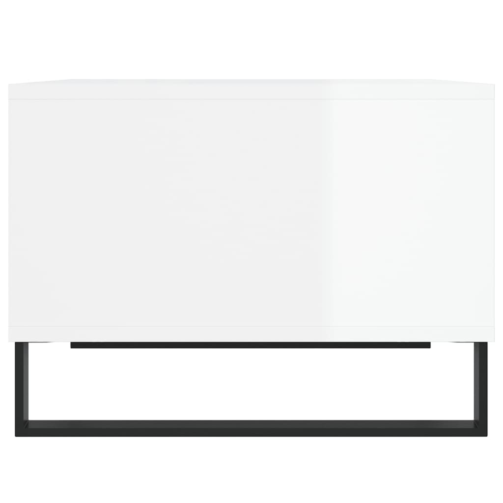 Tavolino Salotto Bianco Lucido 60x50x36,5 cm Legno Multistrato - homemem39